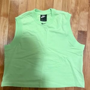 Nike retro high neck tank in lime green